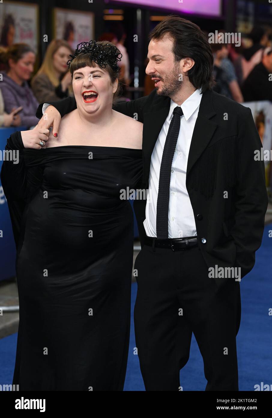 September 20th, 2022. London, UK. Lena Dunham and Luis Felber arriving at the Catherine Called Birdy UK Premiere, Curzon  Mayfair, London. Credit: Doug Peters/EMPICS/Alamy Live News Stock Photo