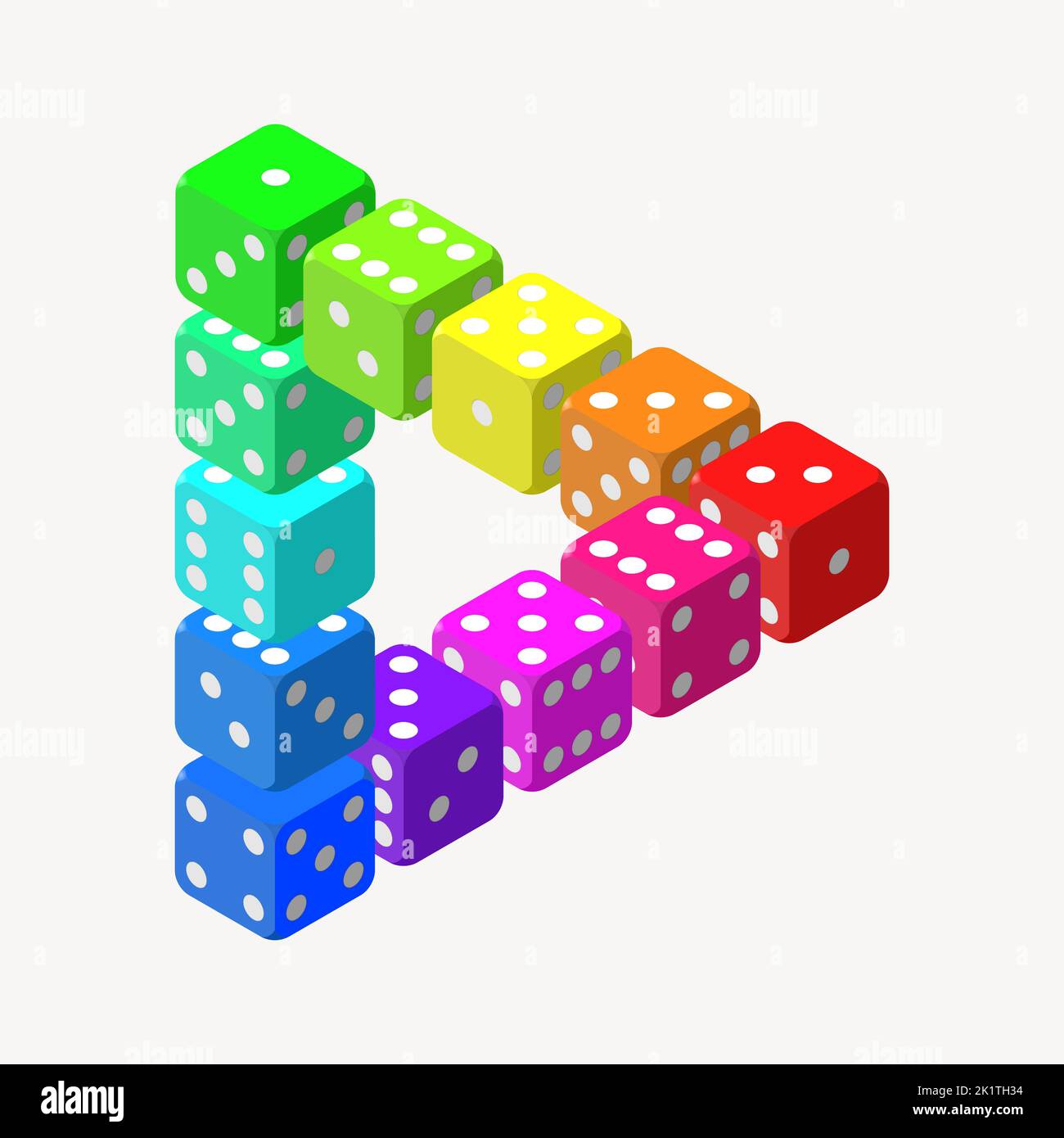 Dice illusion collage element illustration vector Stock Vector Image
