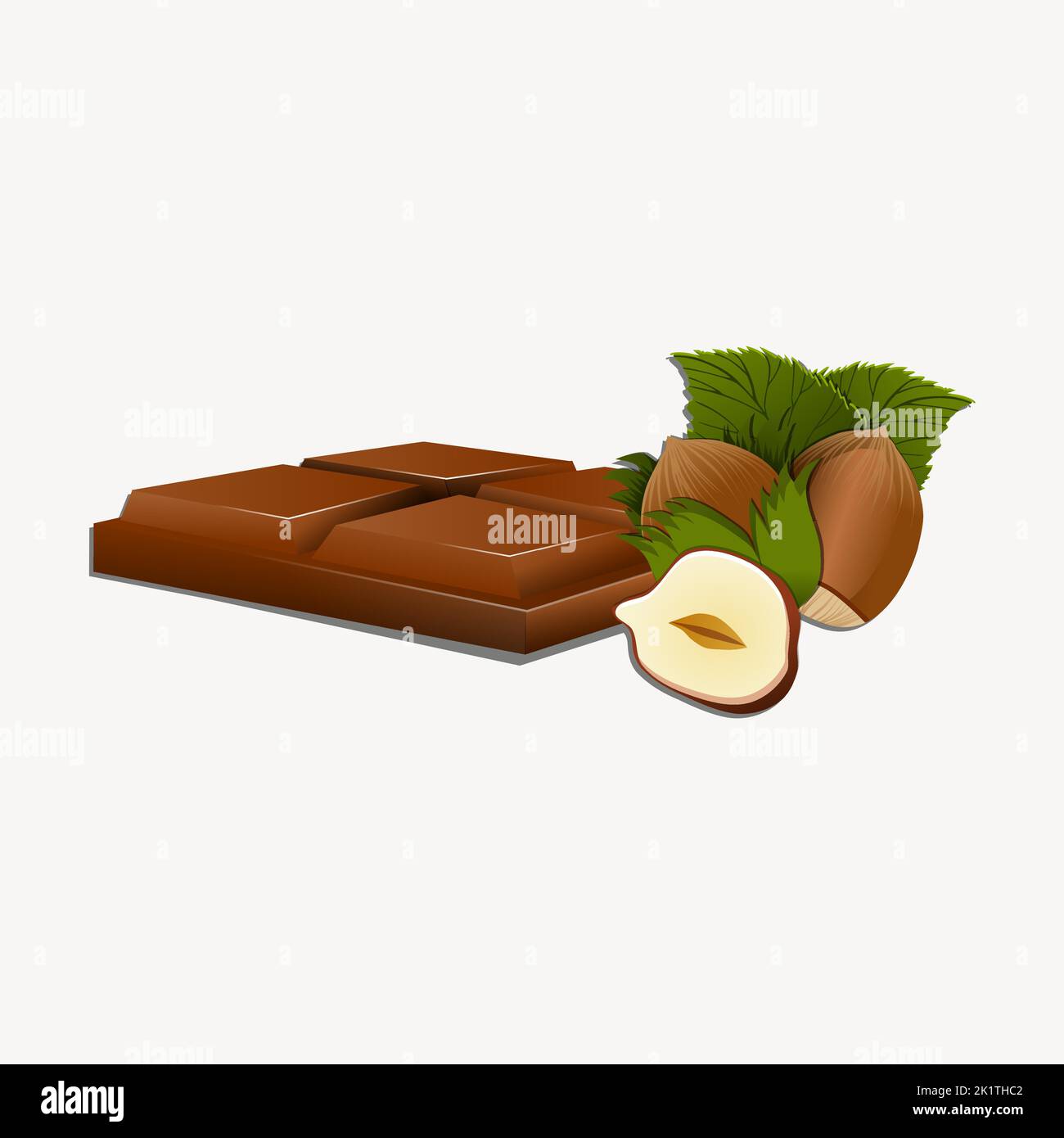 Hazelnut chocolate collage element illustration vector Stock Vector