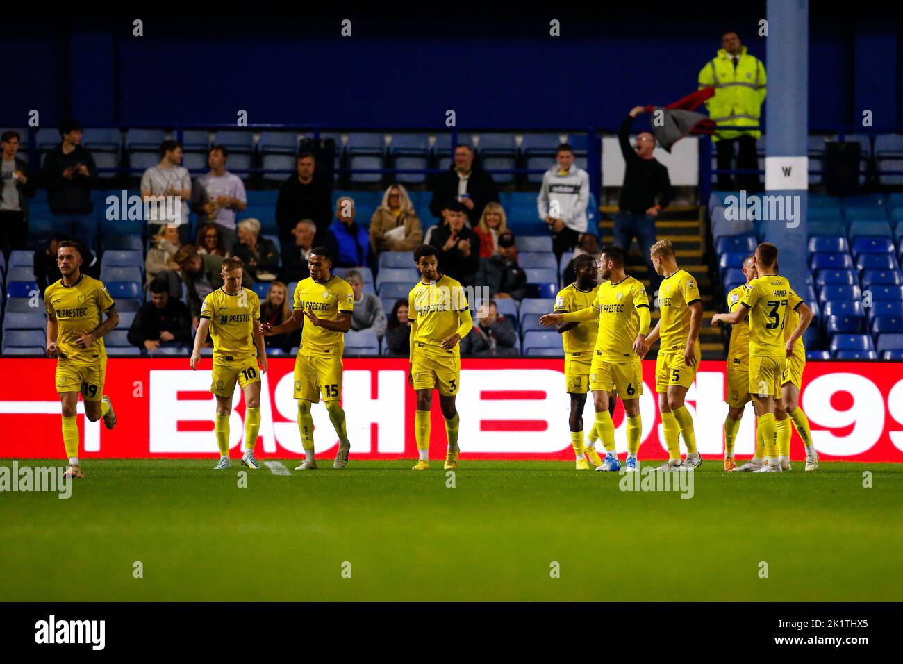 Davis Keillor-Dunn #10 of Burton Albion Celebrates scoring a goal to make it 2-3 during the Papa John's Trophy match Sheffield Wednesday vs Burton Albion at Hillsborough, Sheffield, United Kingdom, 20th September 2022  (Photo by Ben Early/News Images) Stock Photo