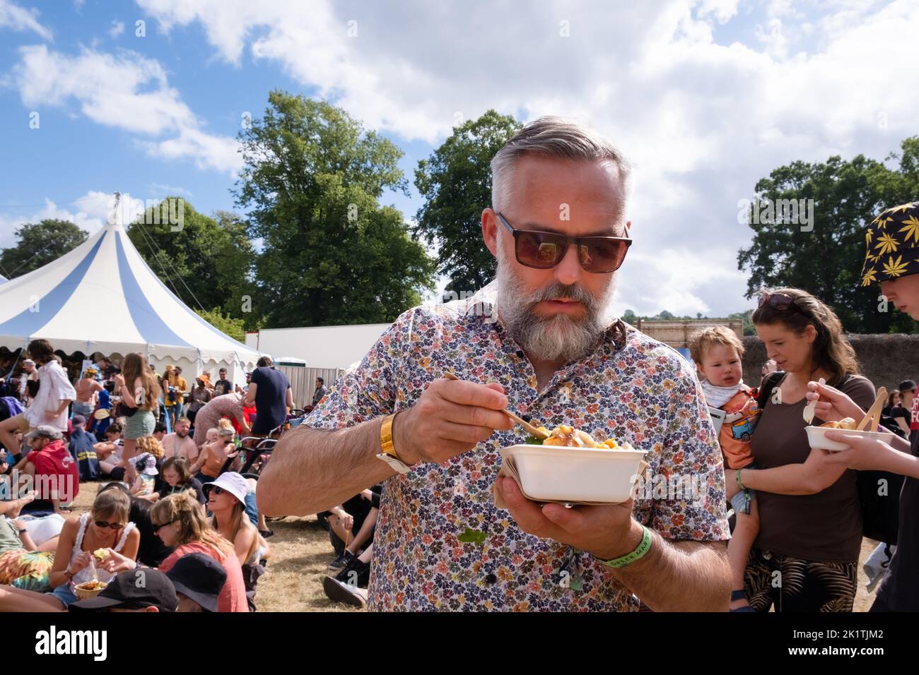 Fast food for the festival crowd at the Green Man 2022 music festival in Wales, UK, August 2022. Photograph: Rob Watkins/Alamy Stock Photo