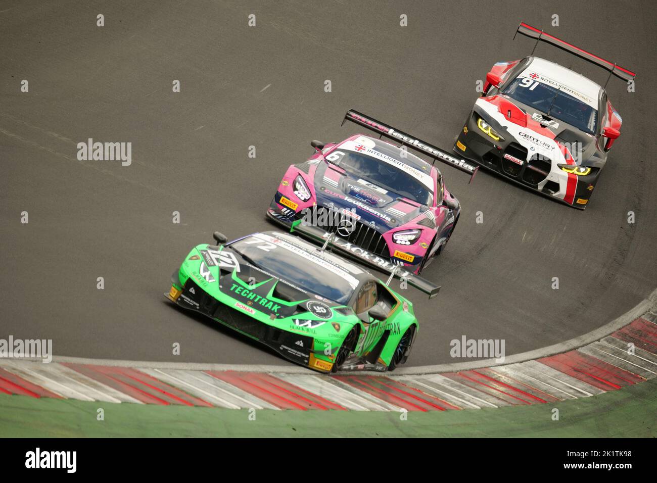 British GT three car battle at Brands Hatch 2022 Stock Photo