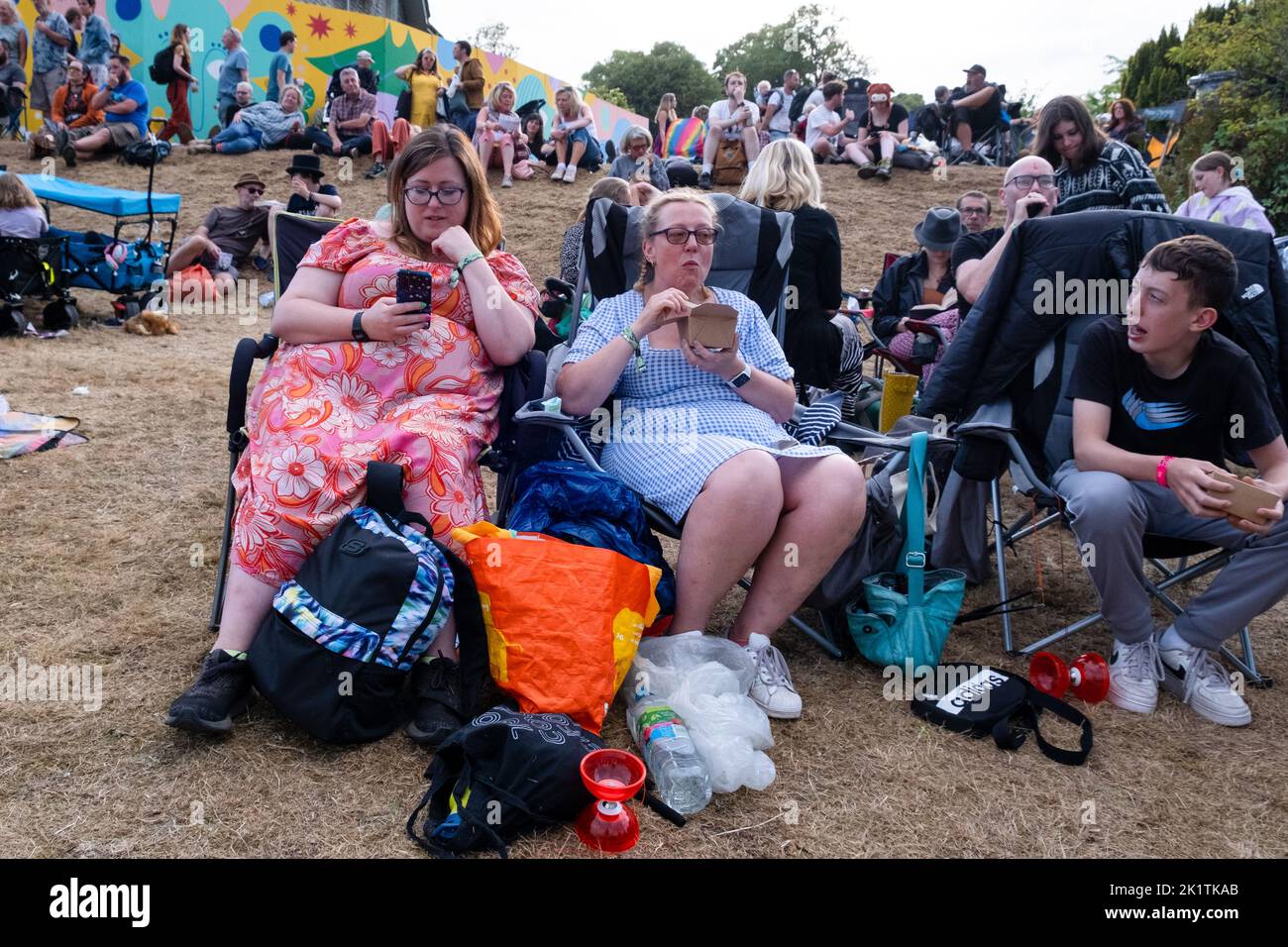 Fast food for the festival crowd at the Green Man 2022 music festival in Wales, UK. Photo: Rob Watkins/Alamy Stock Photo