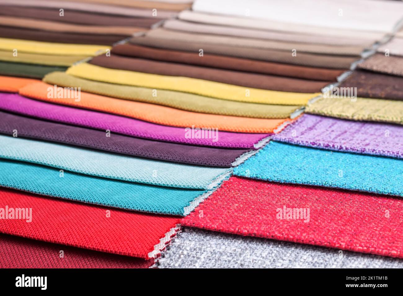 Color samples of the upholstery fabric in the assortment. palette of