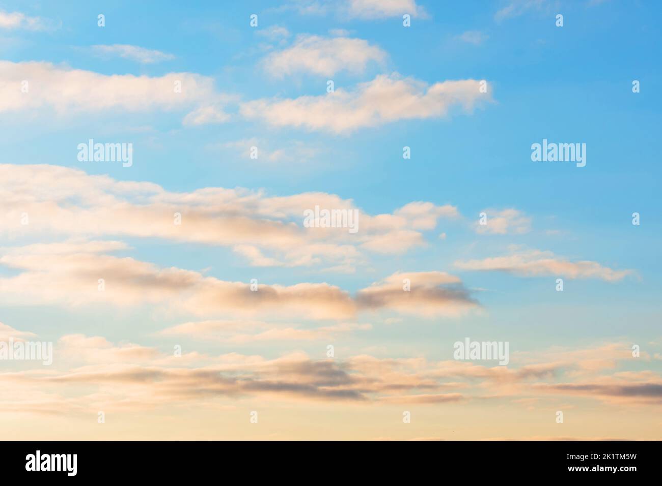Clouds in the evening sky in winter Stock Photo