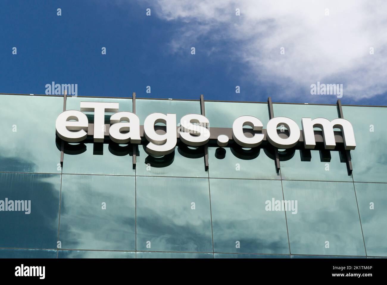 FORT LAUDERDALE, FL, USA - JULY 4, 2022: Etags.com corporate headquarters exterior and trademark logo. Stock Photo