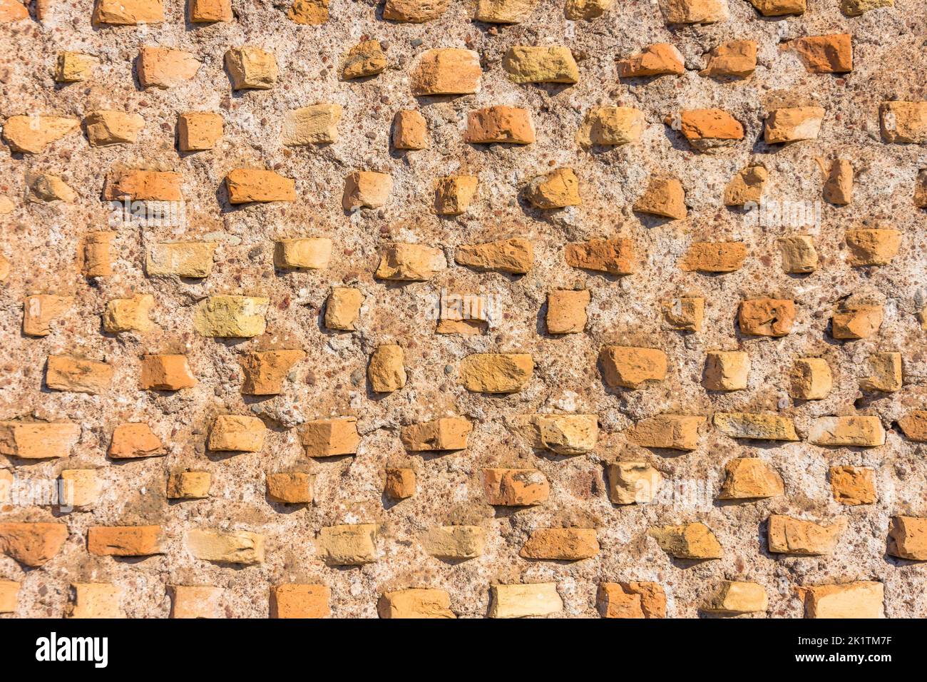 Selected stones in the wall, the texture of the ancient pattern Stock Photo