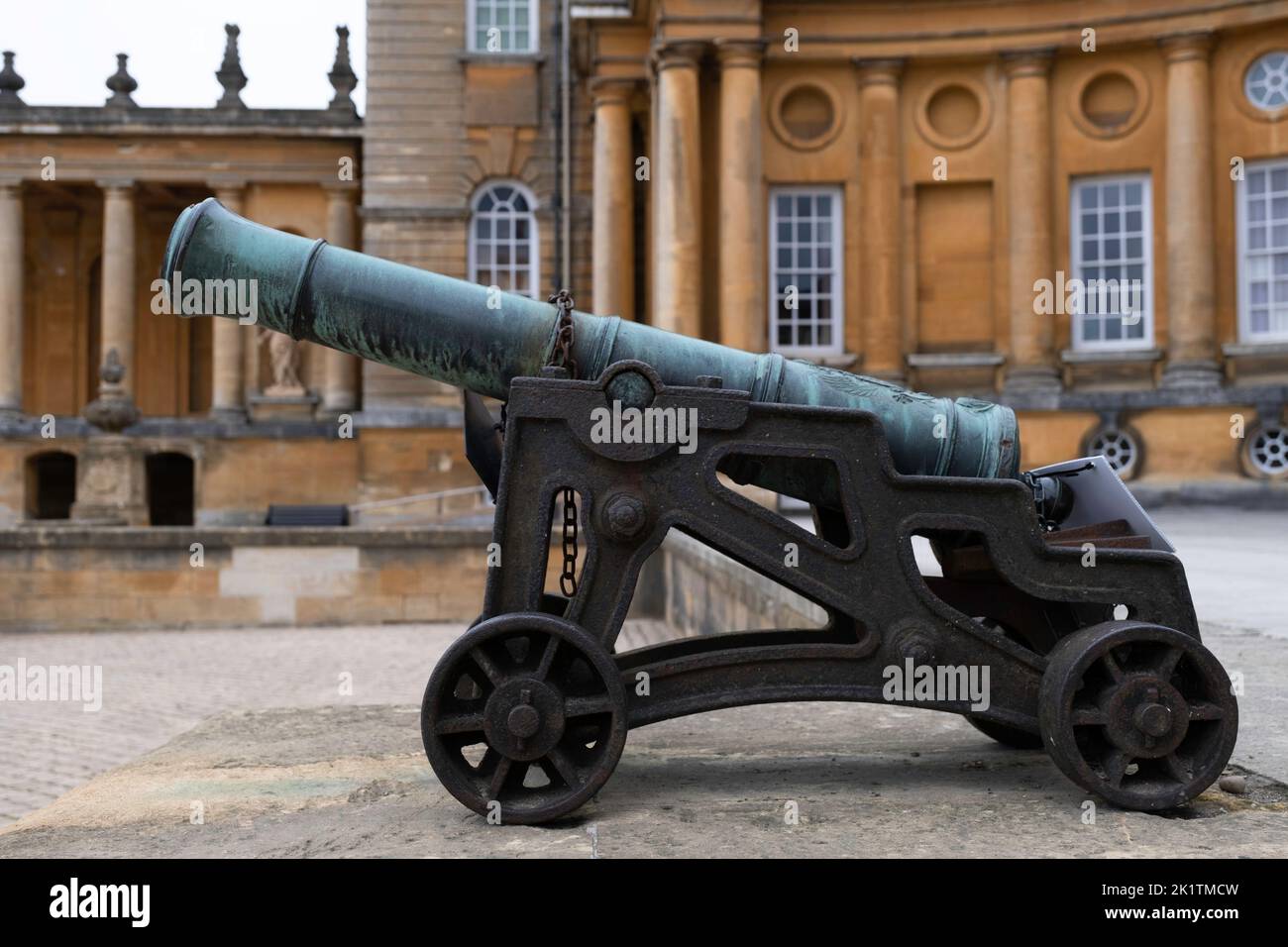 Old historic cannon in front of the blenheim palace in woodstock