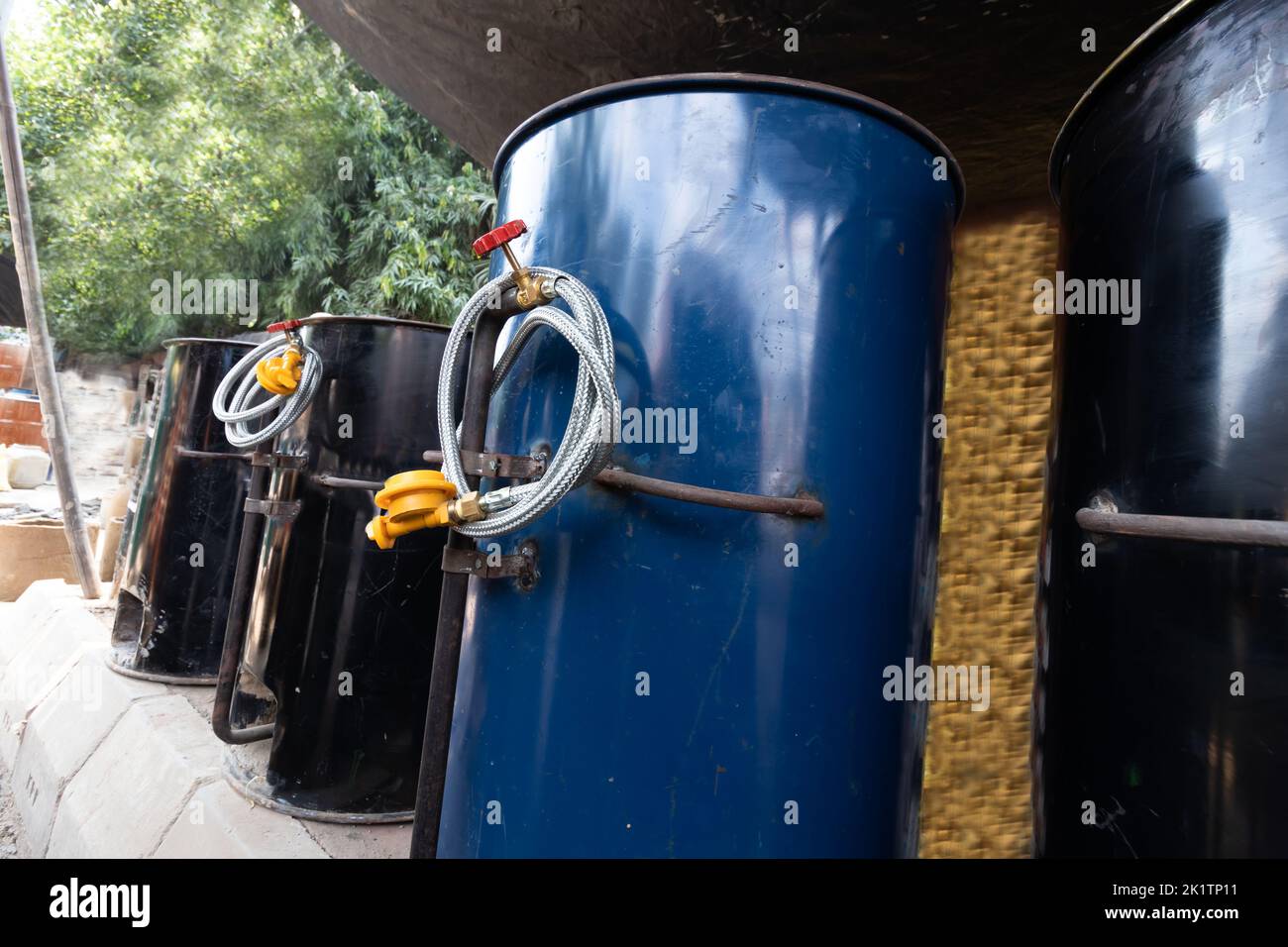 Hybrid Gas Electric Tandoor DIY Clay Oven Also Called Desi Mitti Ka Tandoor Chulha Bhatti Used For Baking Roti, Naan, Tikka, Tandoori Kabab Or Nan For Stock Photo