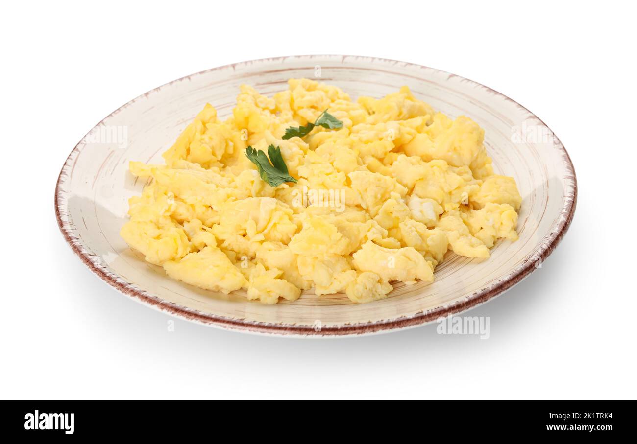 Delicious Plate of Scrambled Eggs and Bacon Isolated on a Transparent  Background Stock Illustration