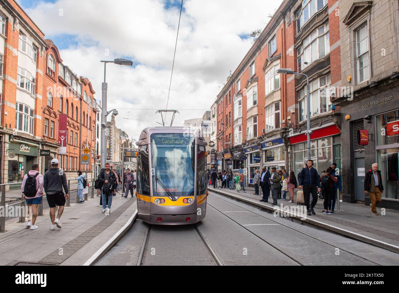 Abbey Street LUAS tram station in Dublin, Ireland. Stock Photo