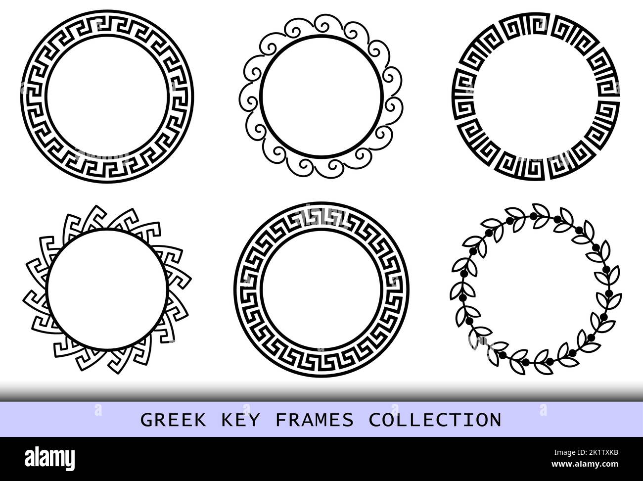 Ancient Greek black frames patterns, set of antique borders from Greece ...
