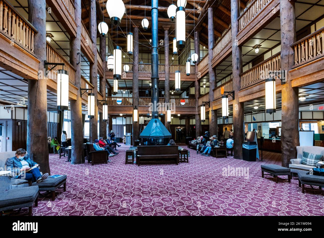 Interior view; Many Glacier Hotel; Glacier National Park; Montana; USA ...