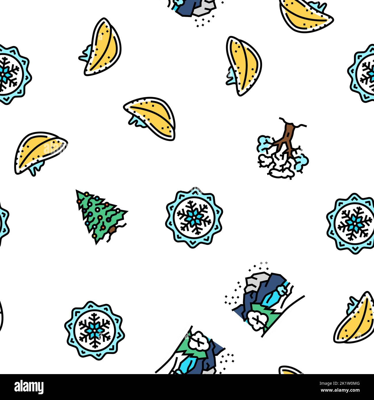 winter snow season nature vector seamless pattern Stock Vector Image ...