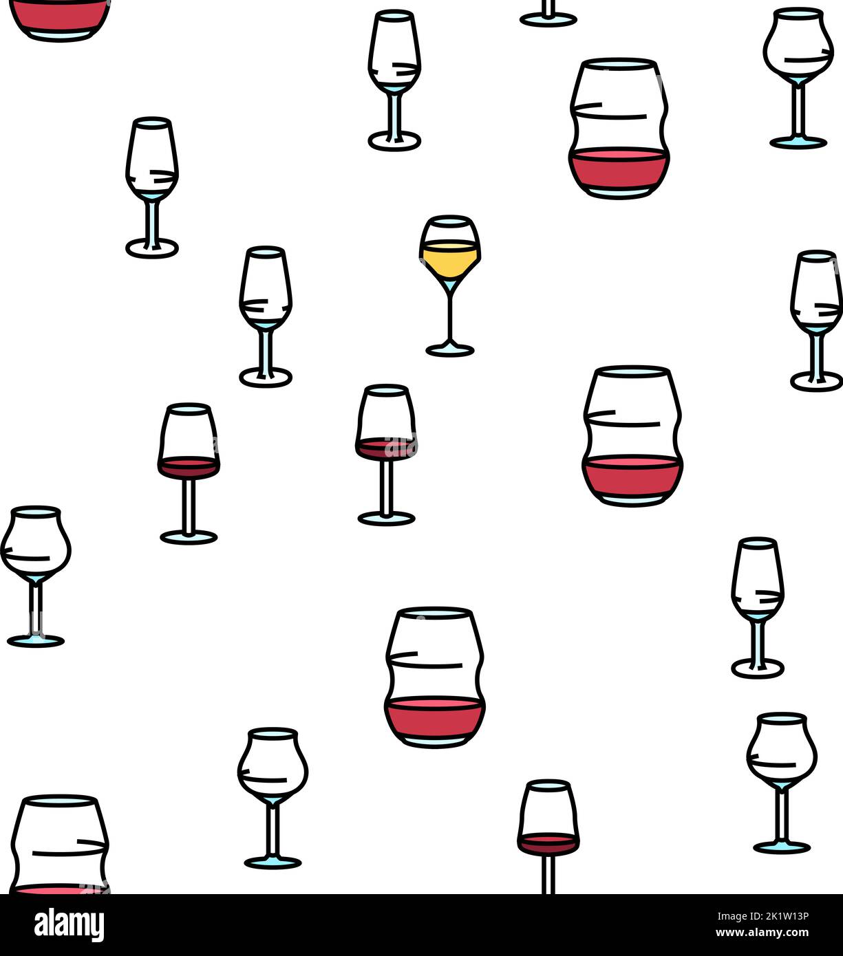 wine glass red drink alcohol vector seamless pattern Stock Vector Image ...