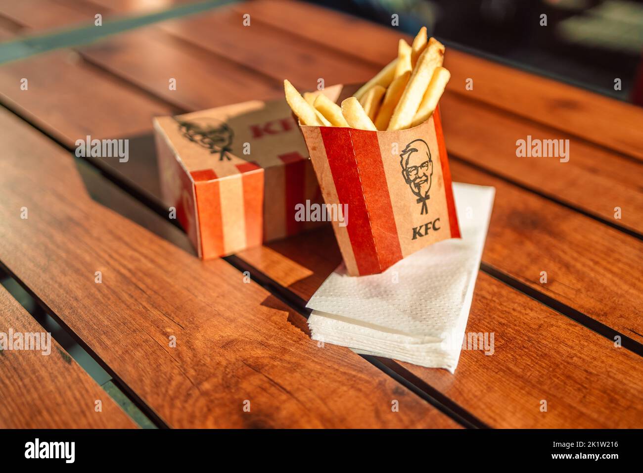 Krakow, Poland September 11 2022 KFC fast food Fried Chicken (also