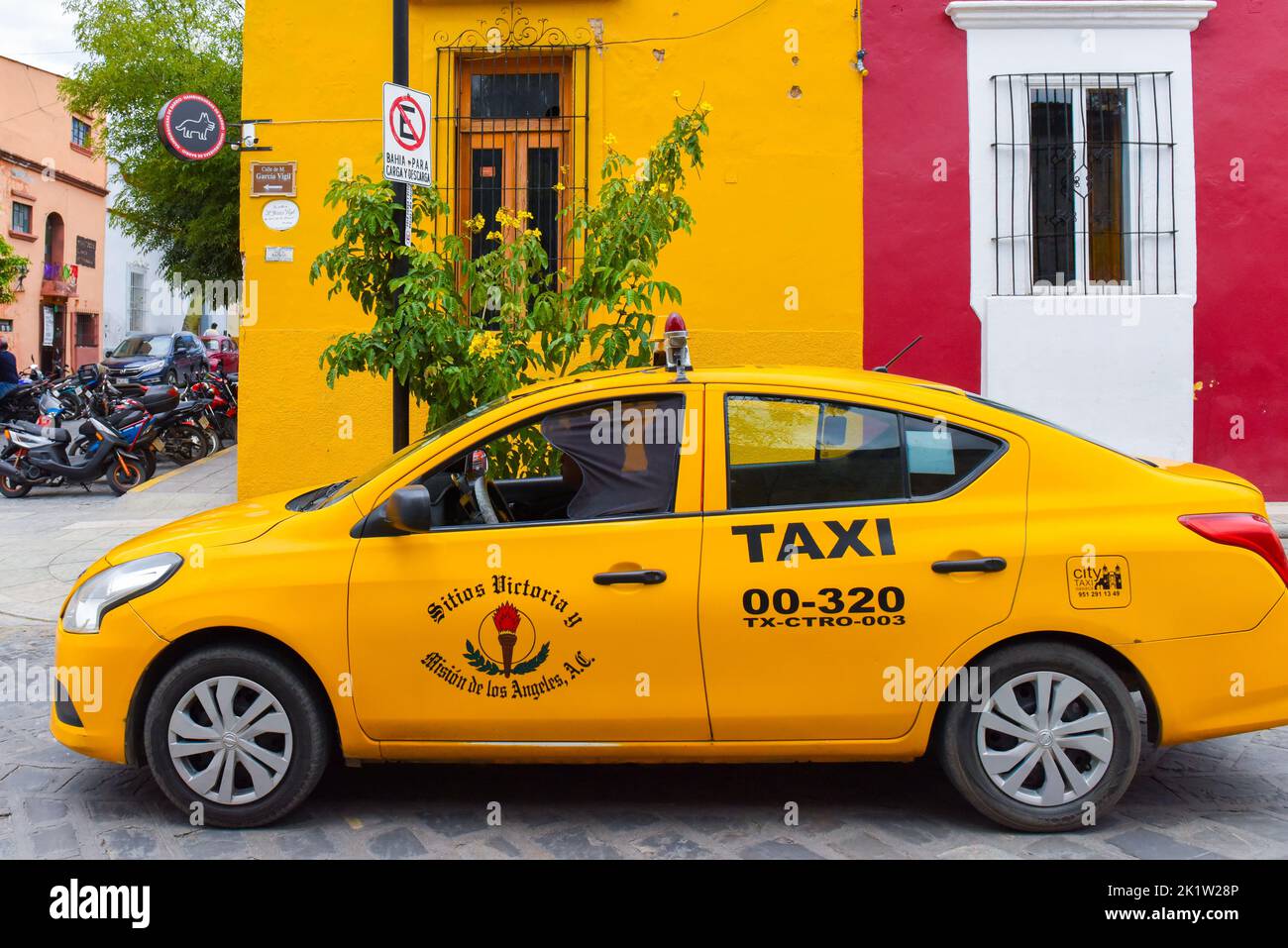 Taxi, Oaxaca de Juarez, Mexico Stock Photo