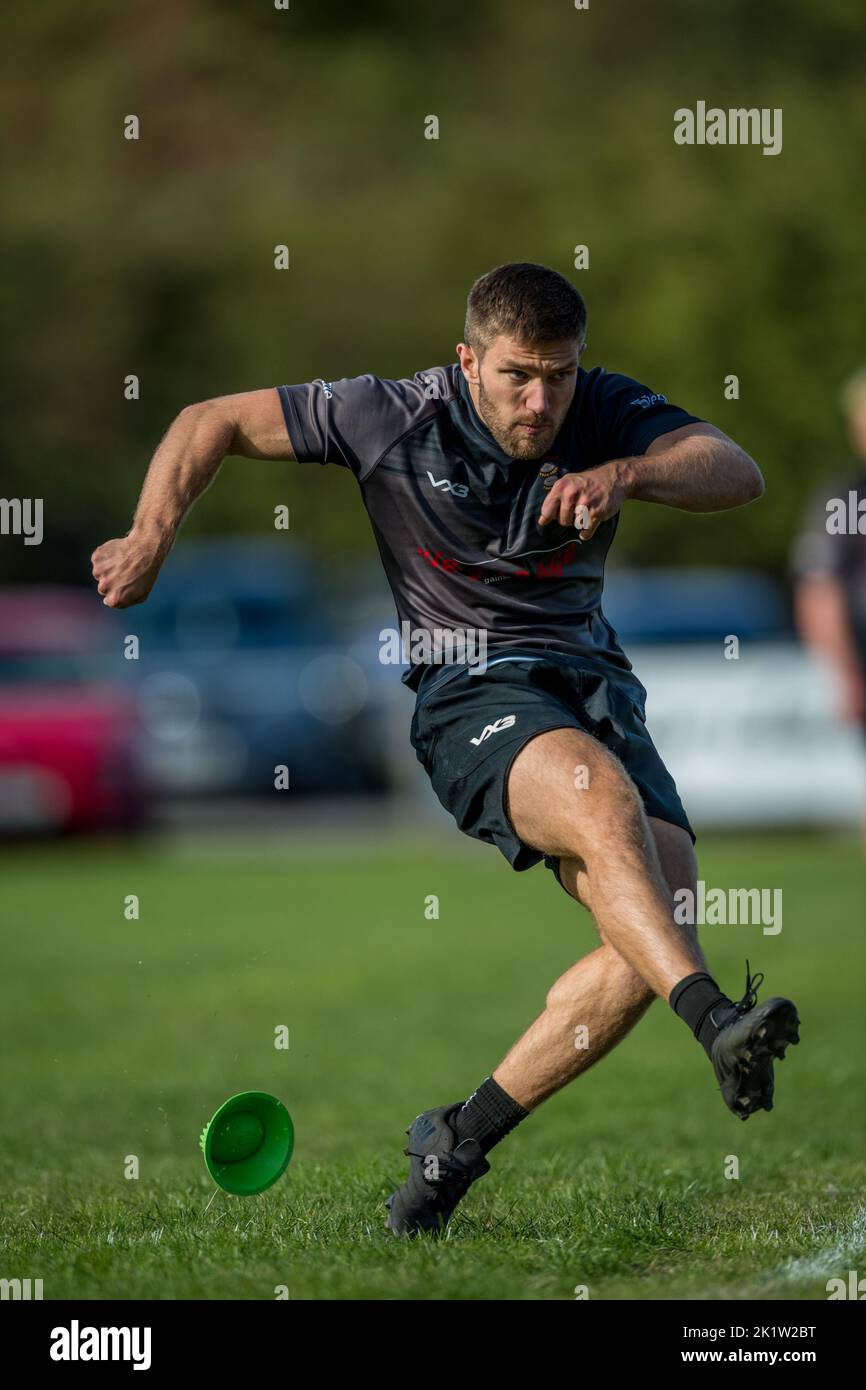 English amateur Rugby Union players playing in a league game. Stock Photo