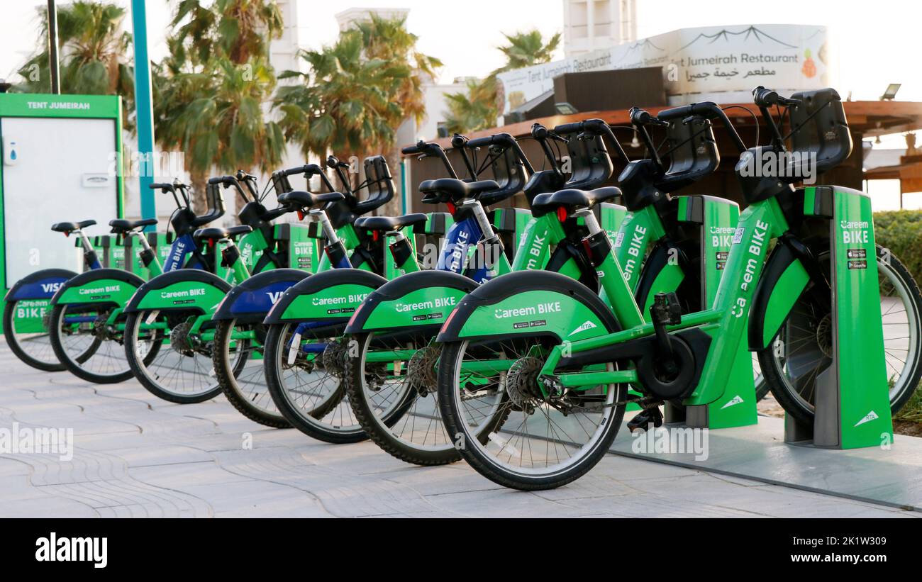 Dubai, United Arab Emirates Auguest 30 2022 dubai rta department leisure activity with bicycle