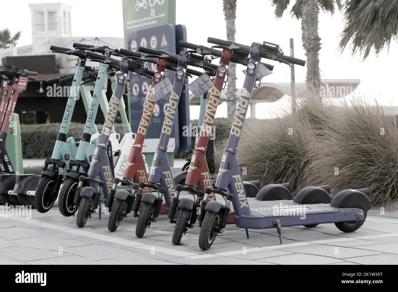 Dubai, United Arab Emirates Auguest 30 2022 dubai rta department leisure activity with bicycle