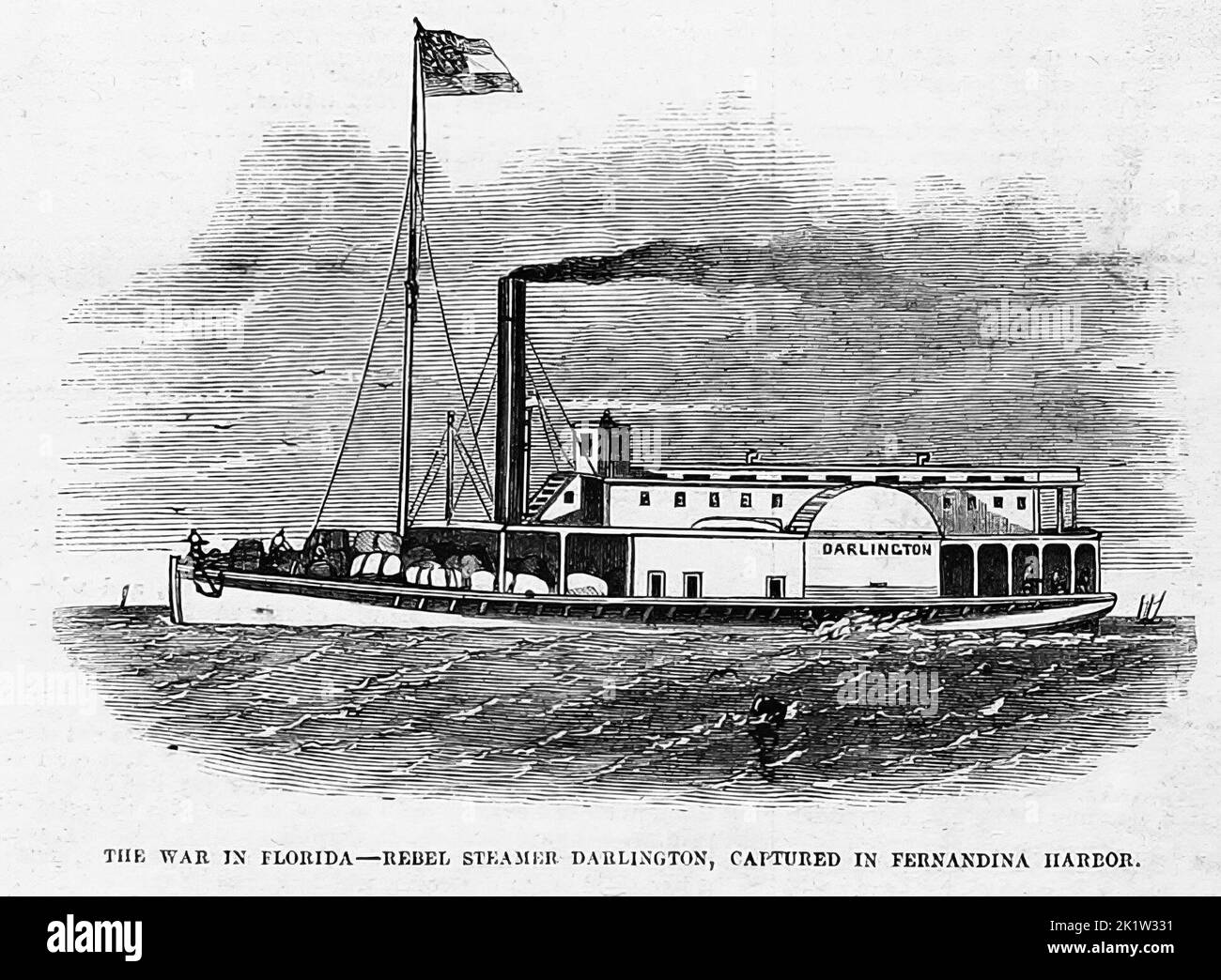 The War in Florida Rebel steamer Darlington, captured in Fernandina