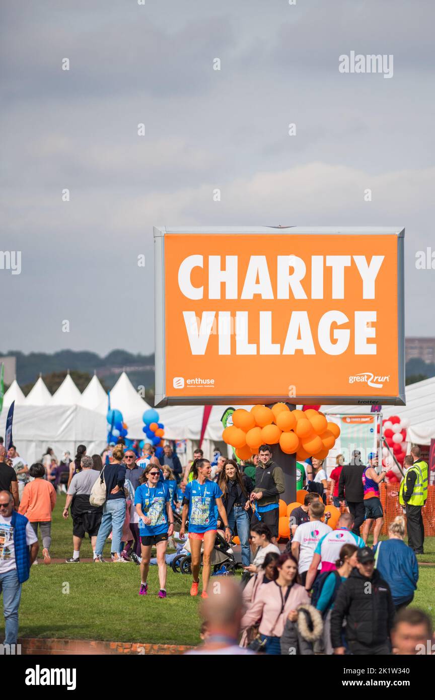 Large crowds of spectators meet in the Charity village at the end 2022