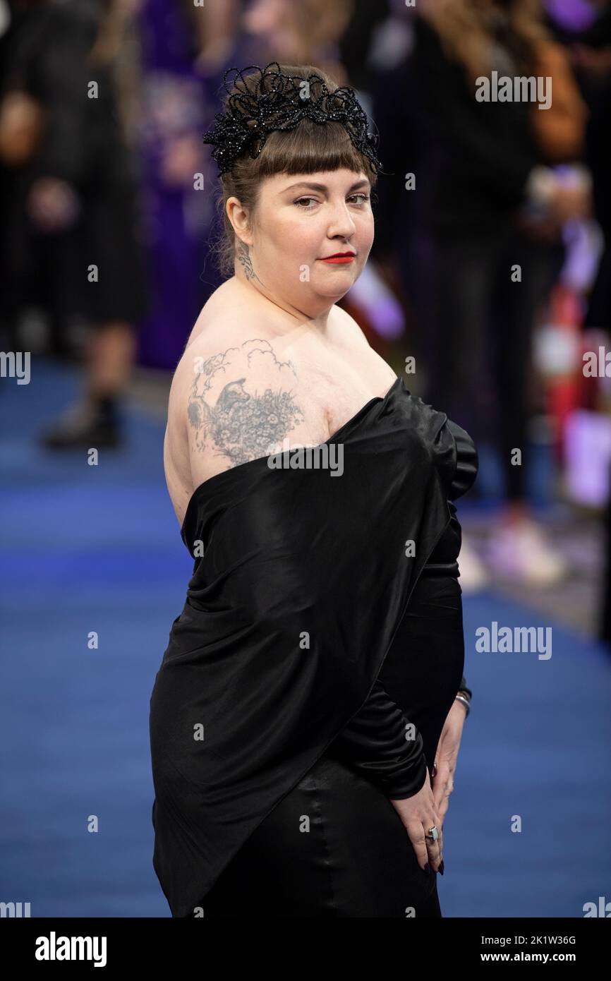 Lena Dunham attends the UK Premiere of 'Catherine Called Birdy' at The Curzon Mayfair on September 20, 2022 in London, England. Photo by Gary Mitchell/Alamy Live News Stock Photo