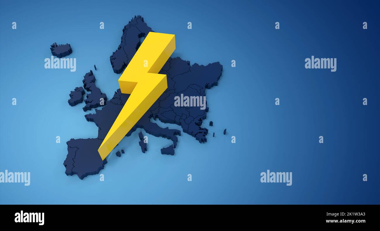 energy shortage in Europe - 3D rendering Stock Photo