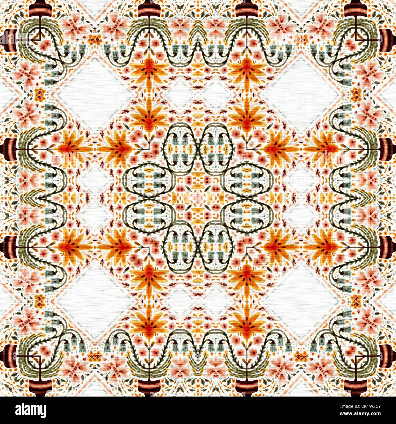 Boho botanical cottage core seamless pattern. Trendy decorative ...