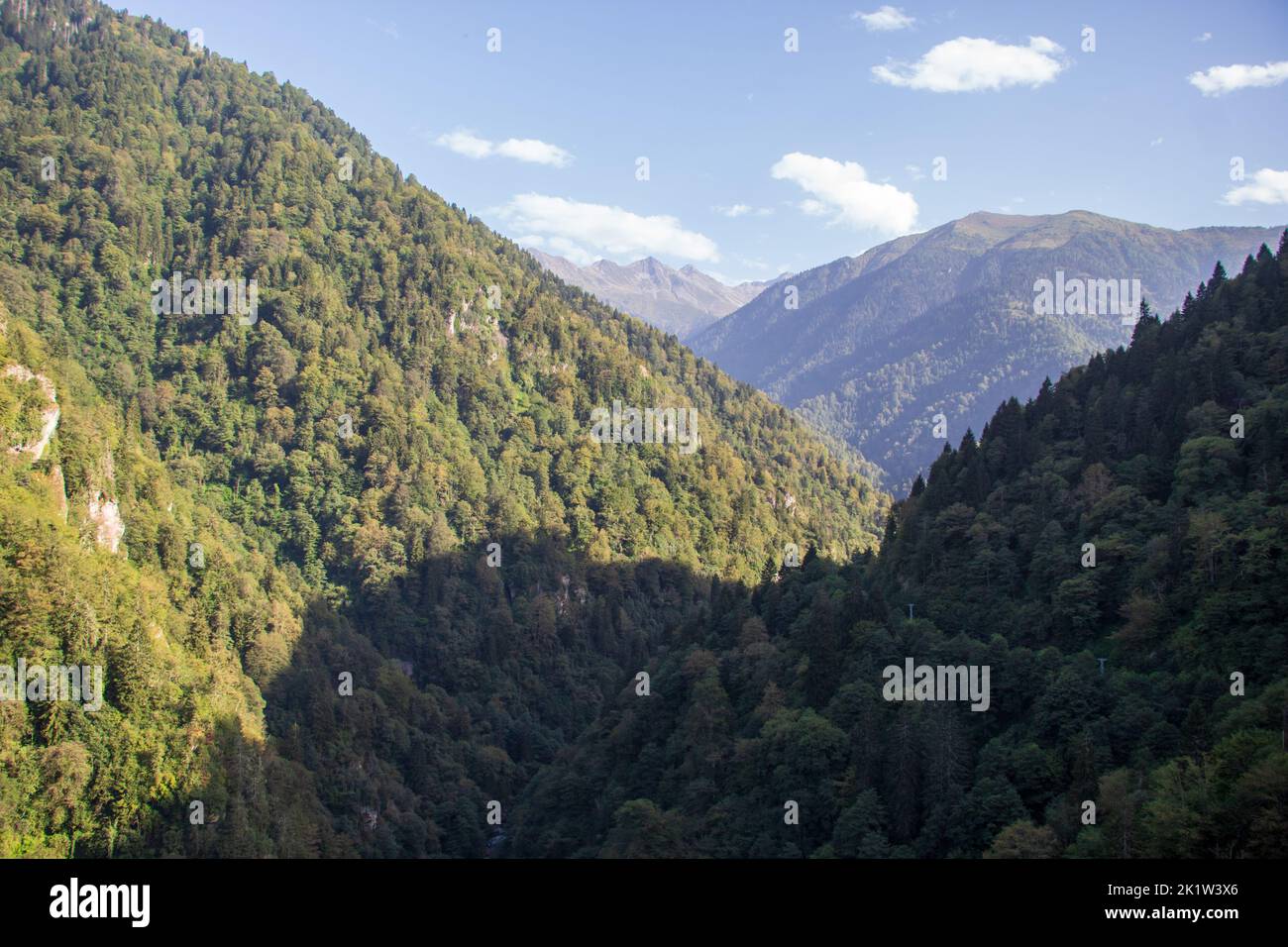 Turkey Rize Mountains Rize, Turkey - September 2022: Kackar mountains with green forest ...
