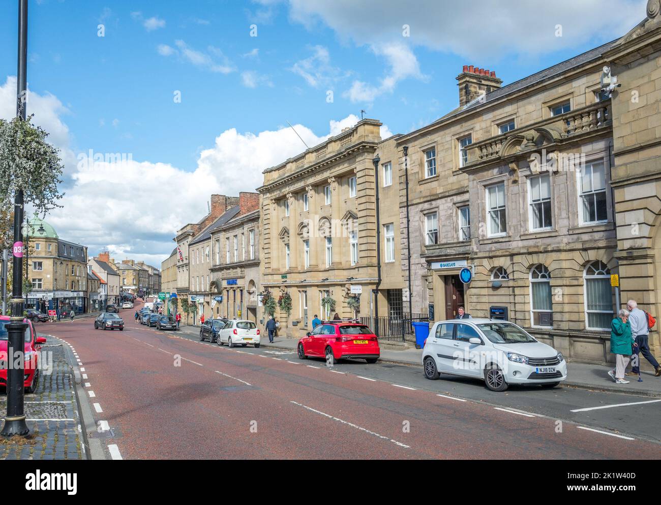 Bondgate within, the main shopping and business road in the centre of the market town of Alnwick, Northumberland, England, UK Stock Photo