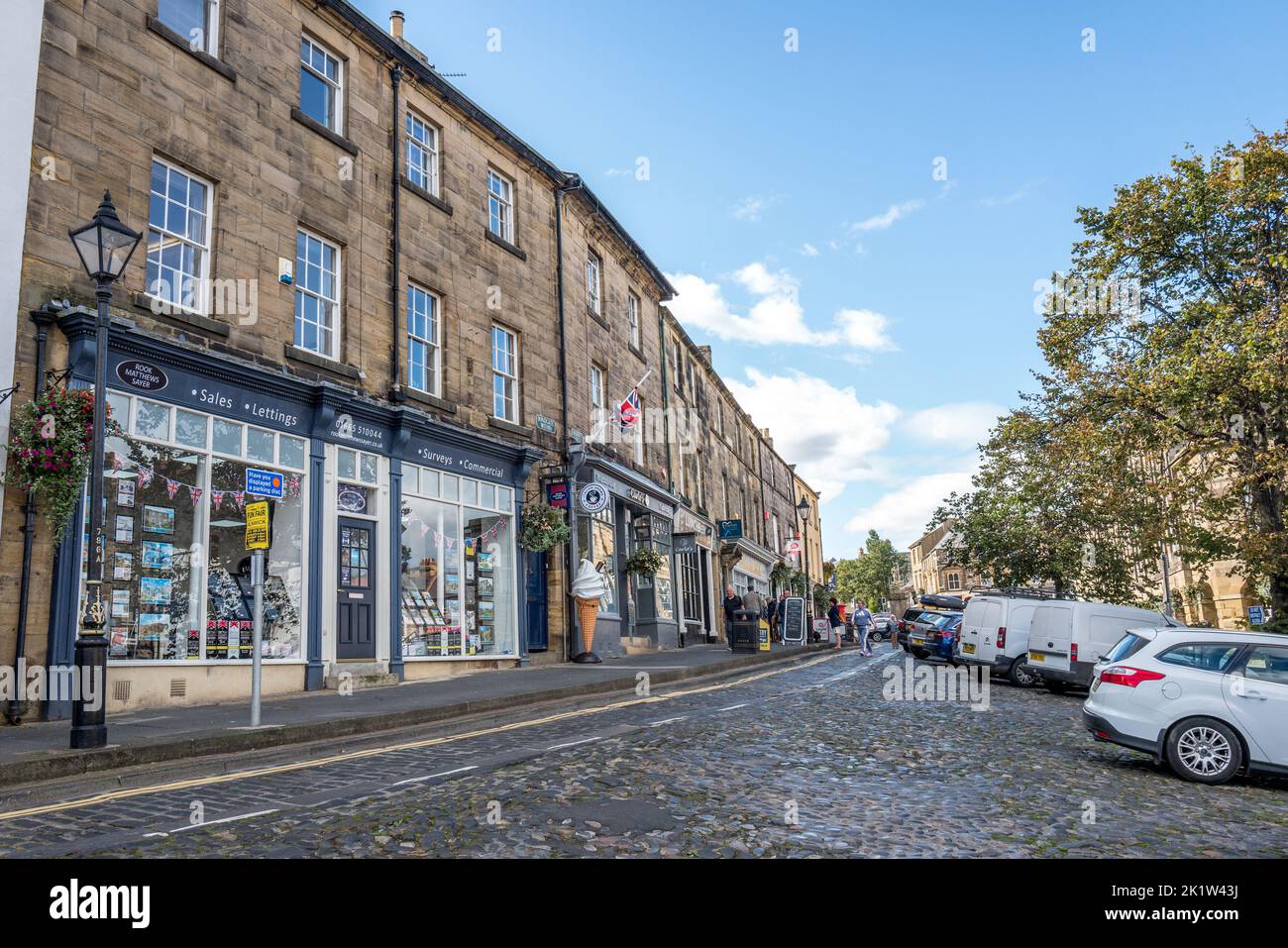 Bondgate within, the main shopping and business road in the centre of the market town of Alnwick, Northumberland, England, UK Stock Photo