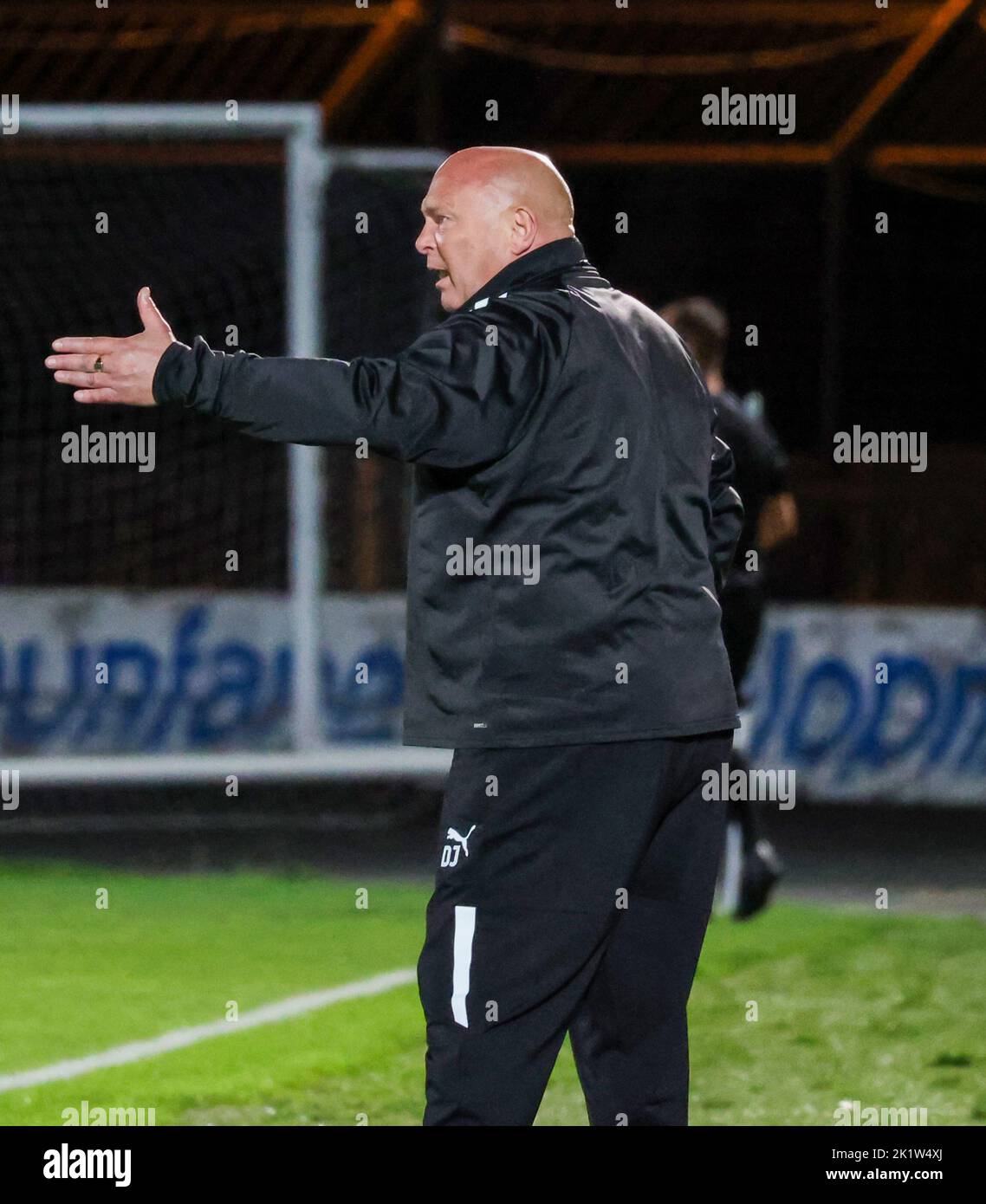 Ballymena Showgrounds, Ballymena, County Antrim, Northern Ireland, UK. 23 Aug 2022. Danske Bank Premiership – Ballymena United 1 Cliftonville 2. Irish League manager, Ballymena United manager David Jeffrey. Stock Photo