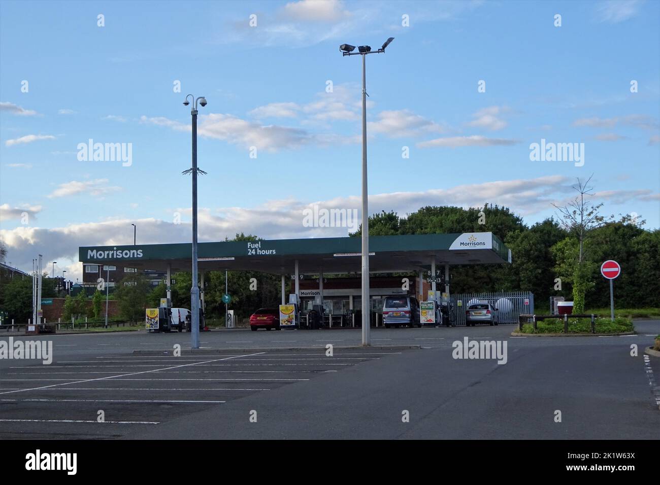 A Morrisons supermarket petrol station in the UK Stock Photo