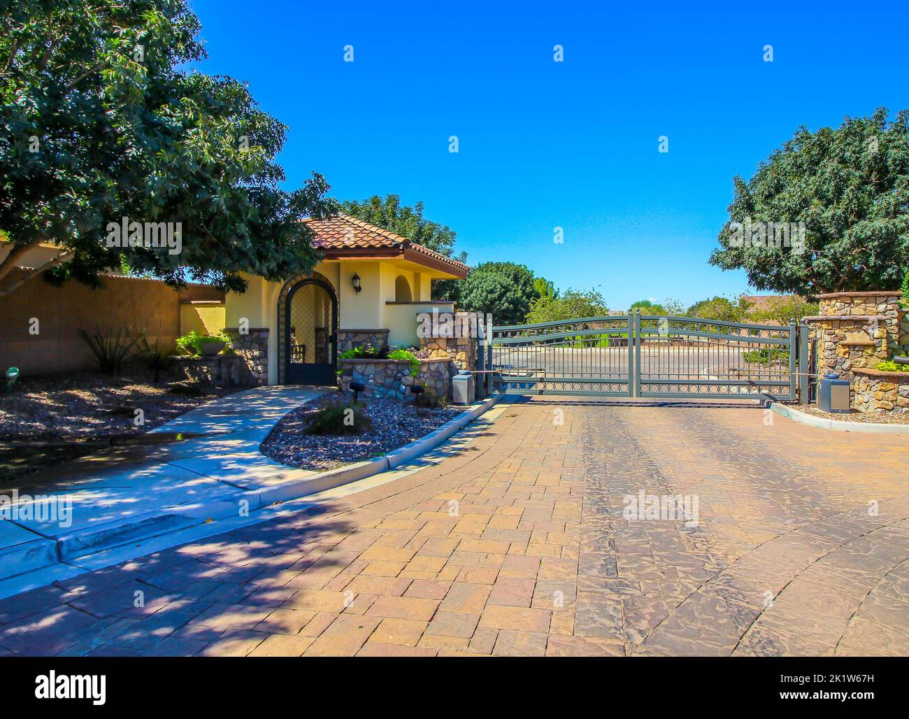 Pedestrian Entrance And Exit Gate At Secure Subdivision Stock Photo - Alamy