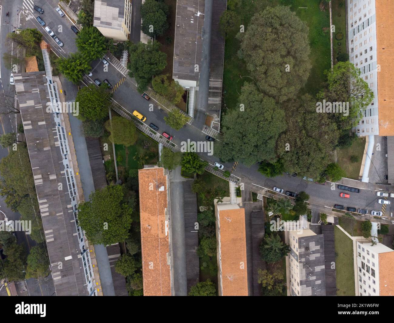 Aerial view of Mooca one of the oldest neighborhood in San Paolo ...