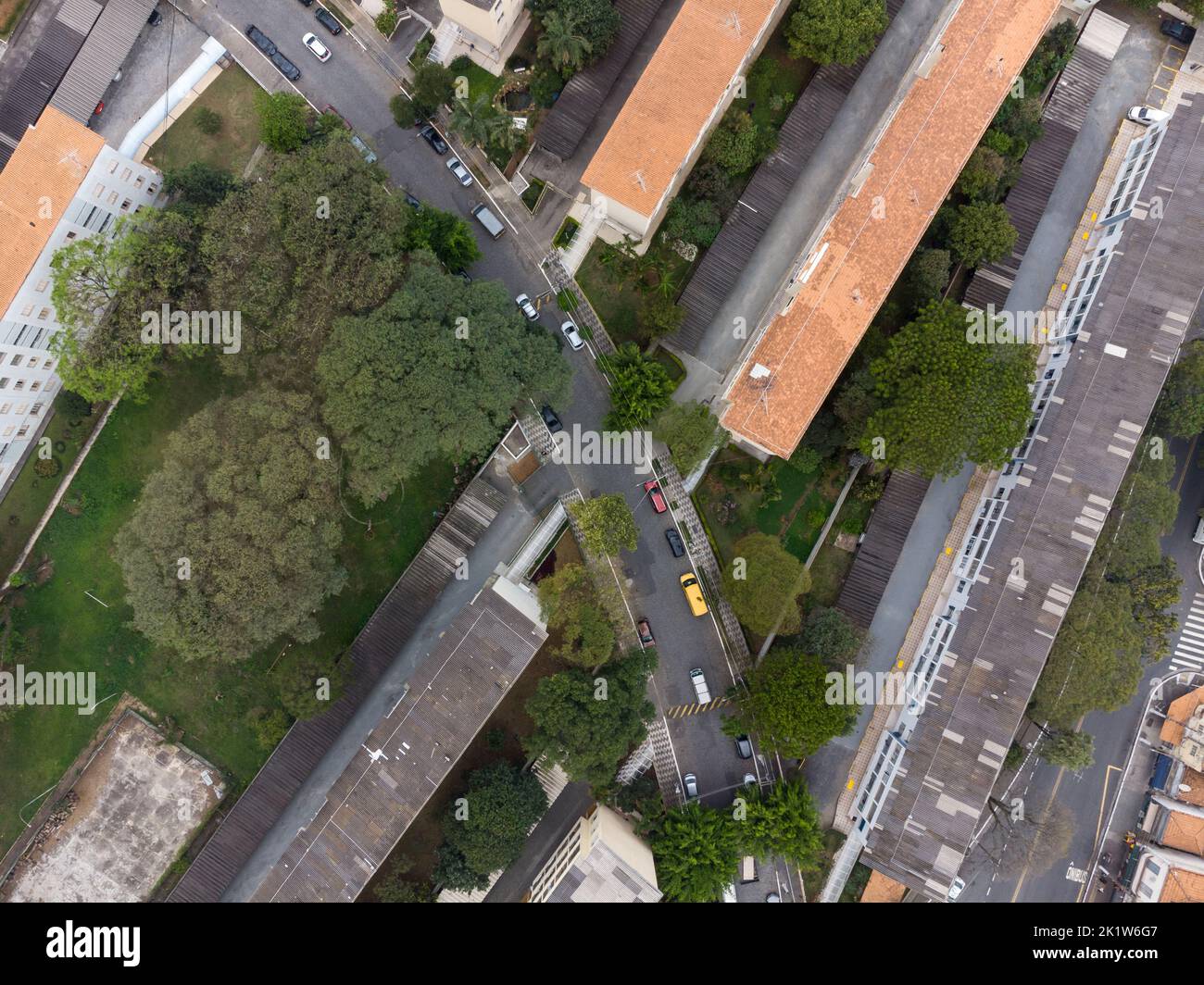 Aerial view of Mooca one of the oldest neighborhood in San Paolo ...