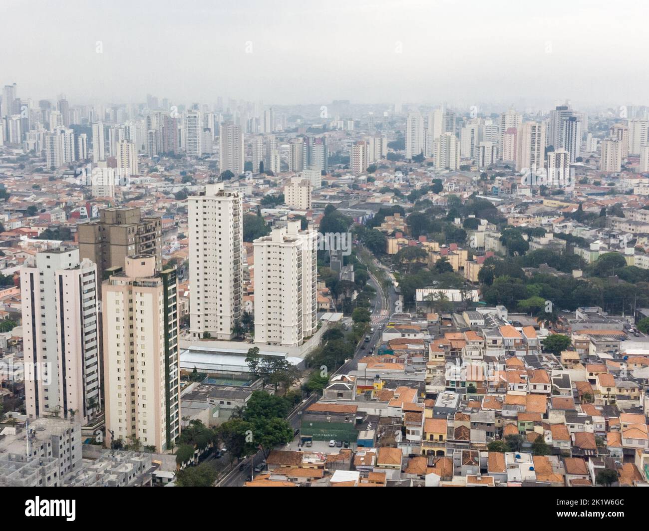 Aerial landscape of Mooca one of the oldest neighborhood in San Paolo ...