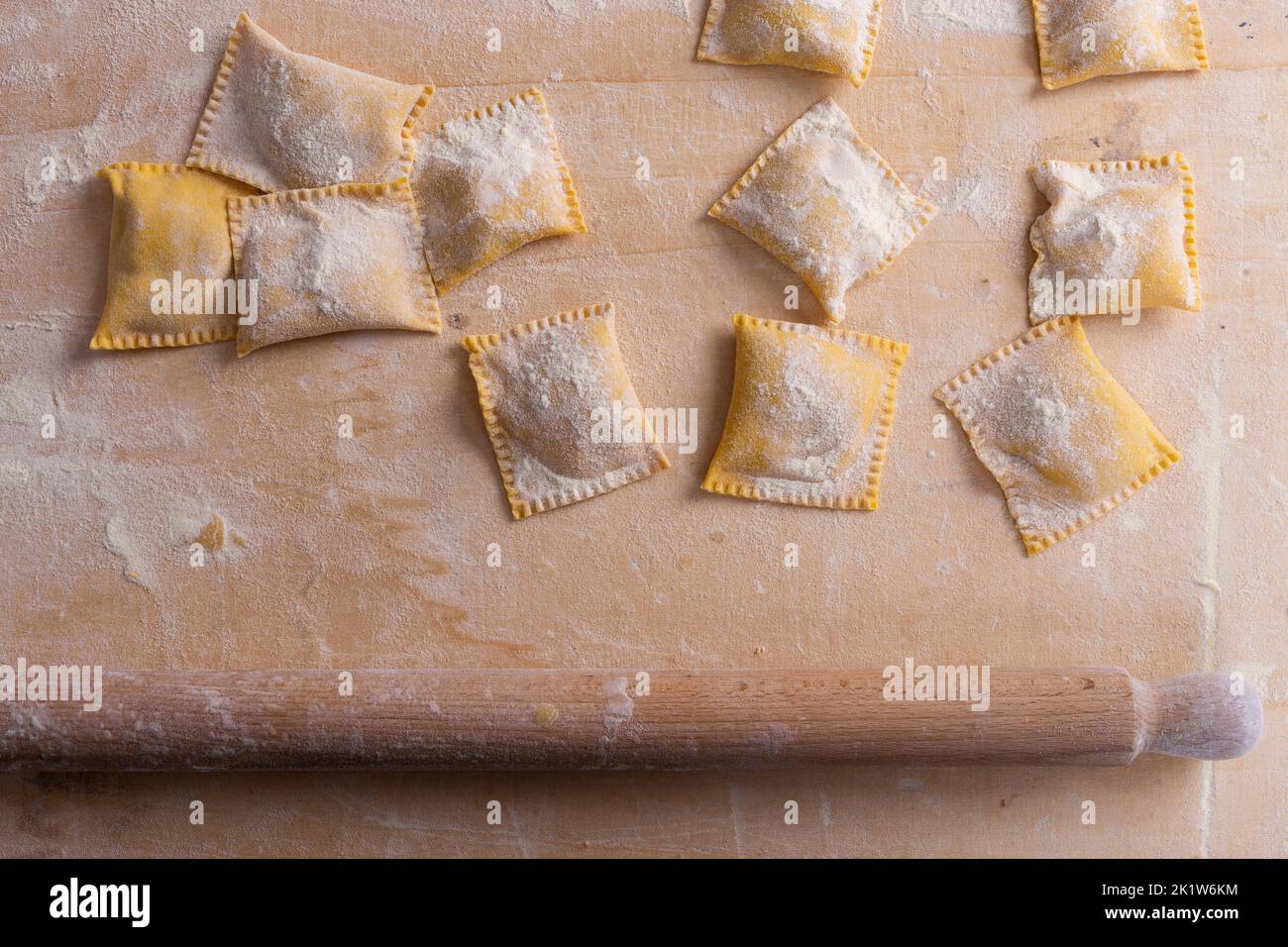 Making home made ravioli series of photo full lesson Stock Photo