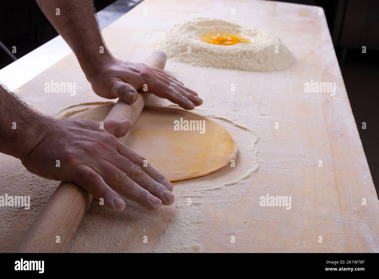 Making home made ravioli series of photo full lesson Stock Photo