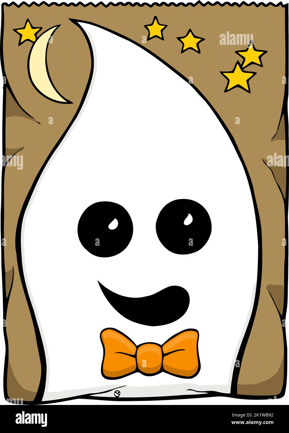 cartoon ghost face on a brown paper bag Stock Vector Image & Art - Alamy