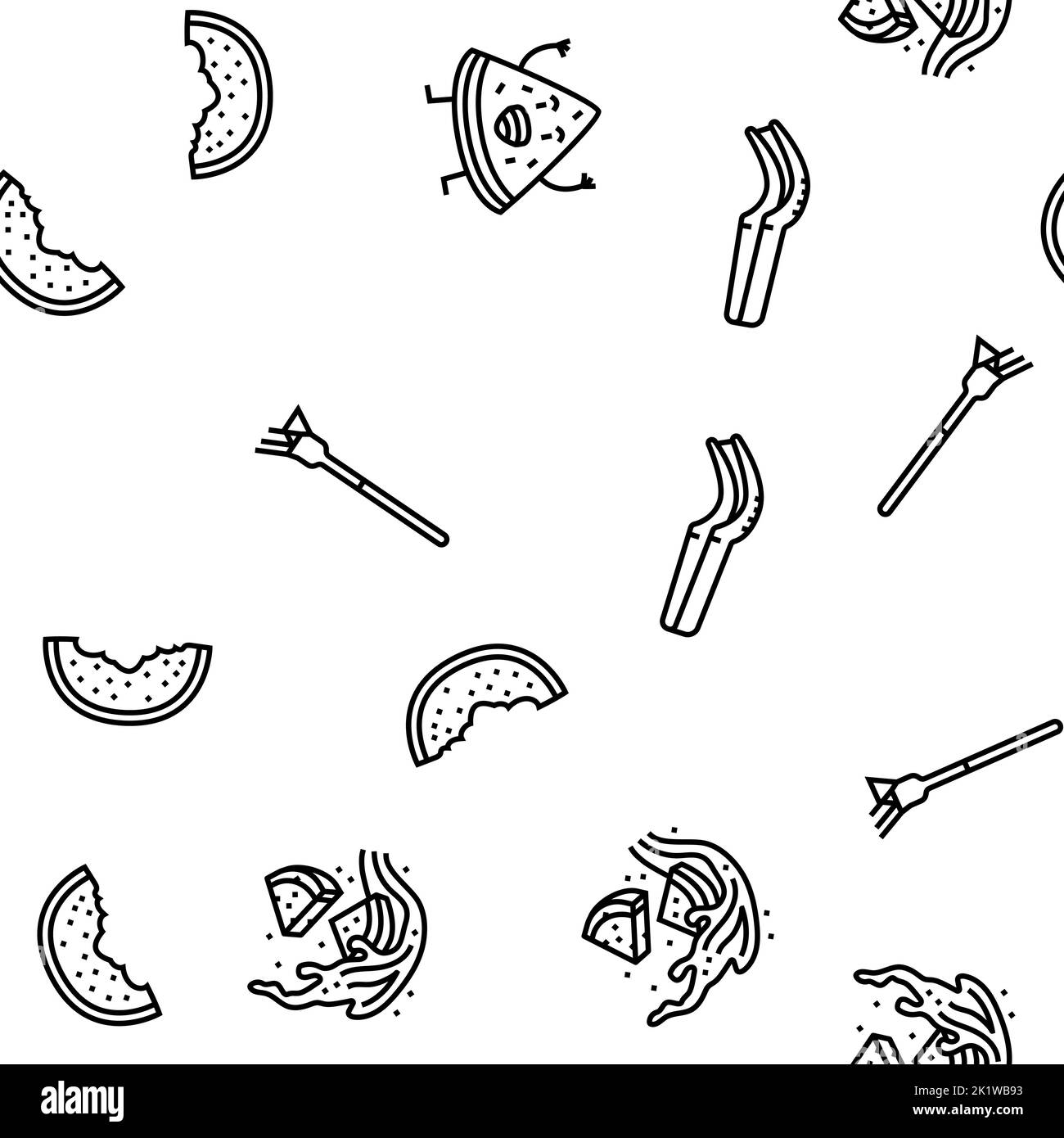 watermelon summer fruit slice vector seamless pattern Stock Vector ...