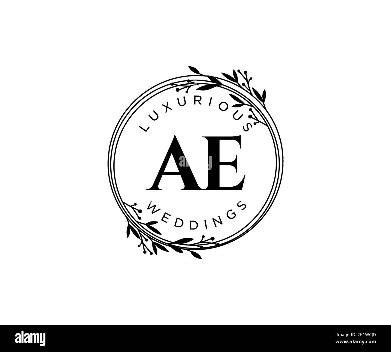 AE Initials letter Wedding monogram logos template, hand drawn modern ...