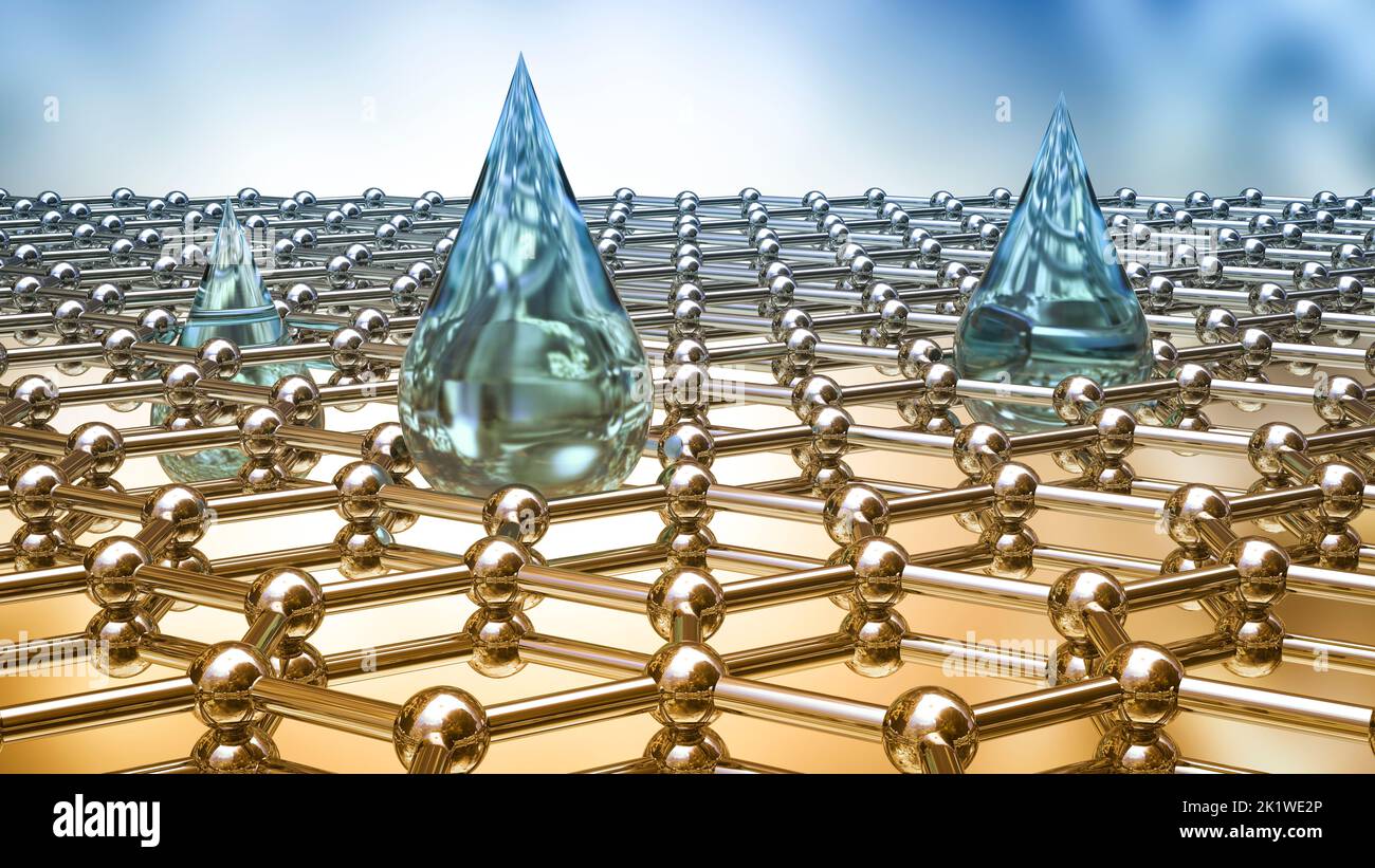Graphene water filter, conceptual illustration Stock Photo