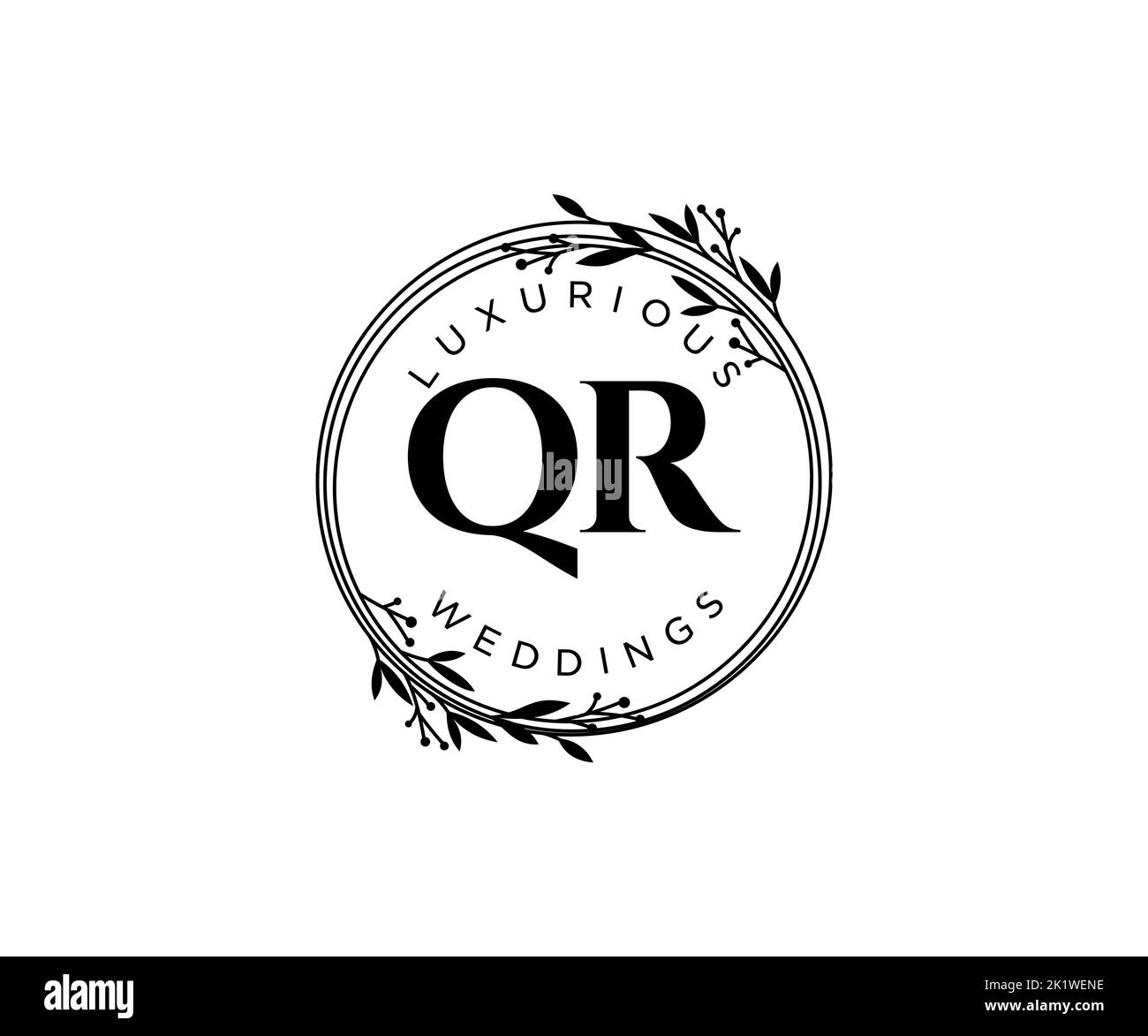 QR Initials letter Wedding monogram logos template, hand drawn modern ...