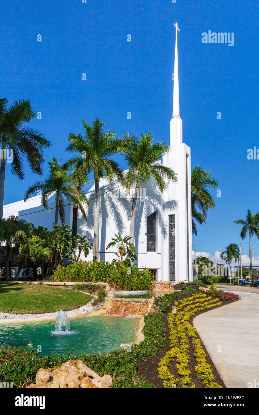 The Coral Ridge Presbyterian Church exterior building in Fort Lauderdale, Florida, USA. Stock Photo
