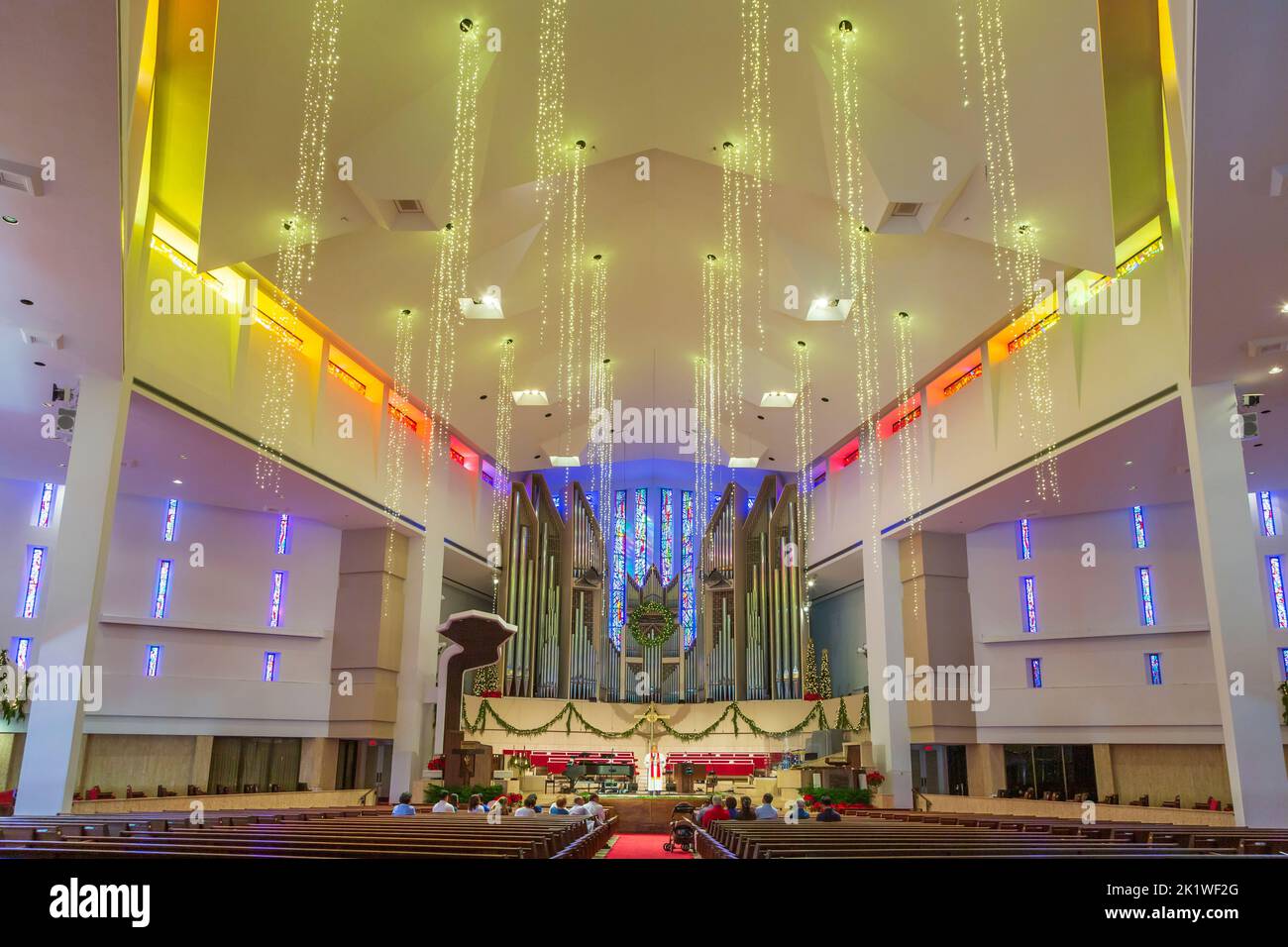 The Coral Ridge Presbyterian Church interior in Fort Lauderdale, Florida, USA. Stock Photo