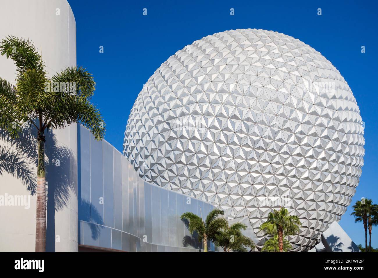 EThe Spaceship Earth dome at pcot Center, Orlando, Florida, USA. Stock Photo