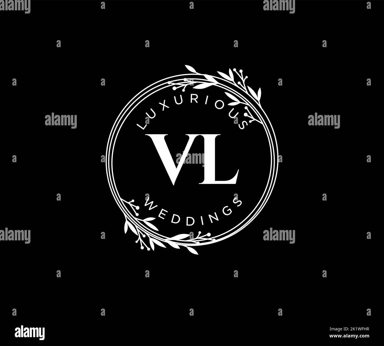 Vl logo with circle rounded negative space design Vector Image