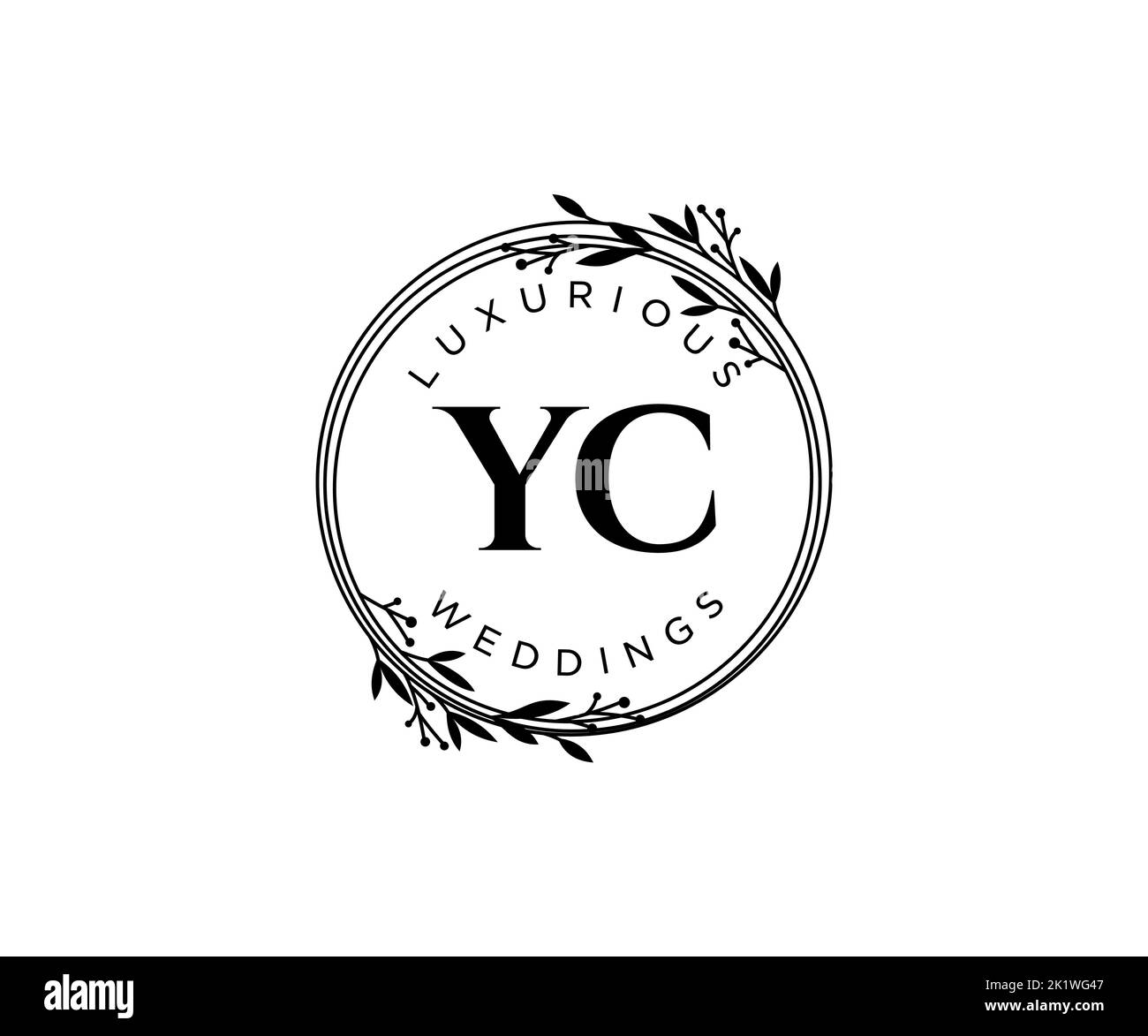 YC Initials letter Wedding monogram logos template, hand drawn modern ...